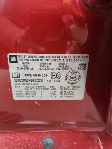 3GTU2MECXGG362039 GMC Sierra K1500 Sle