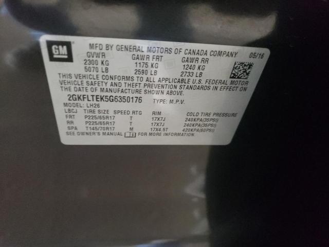 2GKFLTEK5G6350176 GMC Terrain Sle