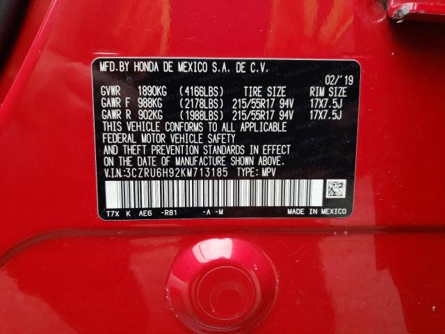 3CZRU6H92KM713185 Honda Hr-v Touring