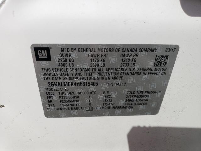 2GKALMEK4H6315405 GMC Terrain Sle