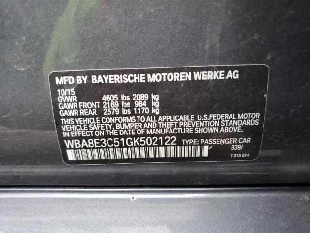 WBA8E3C51GK502122 BMW 328 Xi Sulev