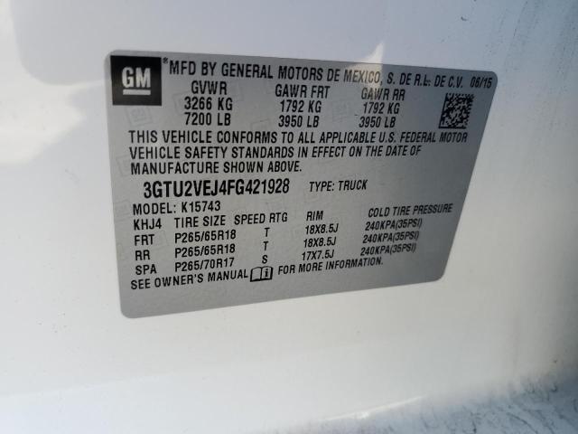 3GTU2VEJ4FG421928 GMC Sierra K1500 Slt