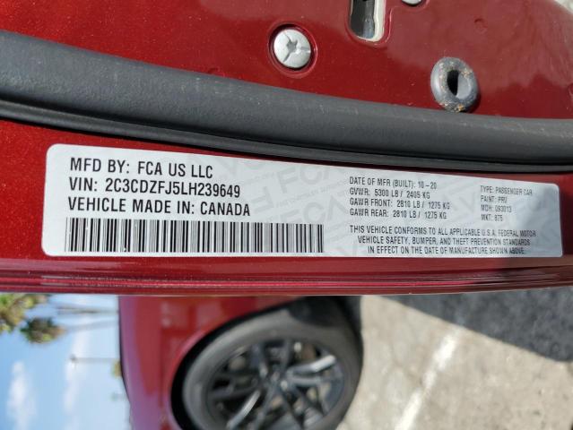 2C3CDZFJ5LH239649 Dodge Challenger R/t Scat Pack