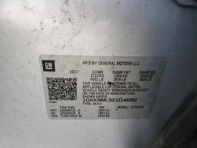 1GKKNMLS2JZ148392 GMC Acadia Slt-1