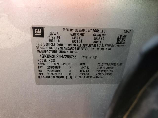 1GKKNSLS9HZ265238 GMC ACADIA SLE