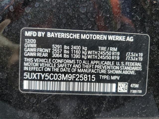 5UXTY5C03M9F25815 BMW X3 Xdrive30i