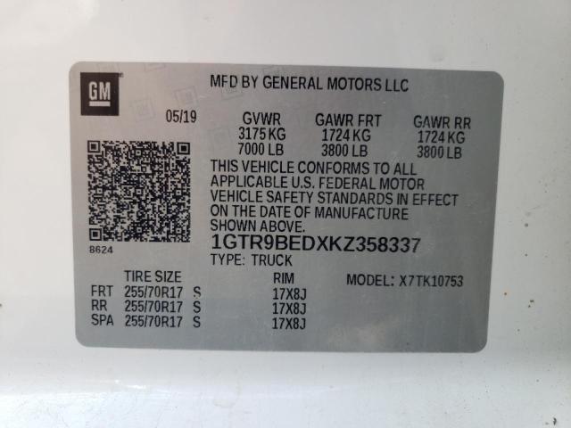 1GTR9BEDXKZ358337 GMC Sierra K1500 Sle