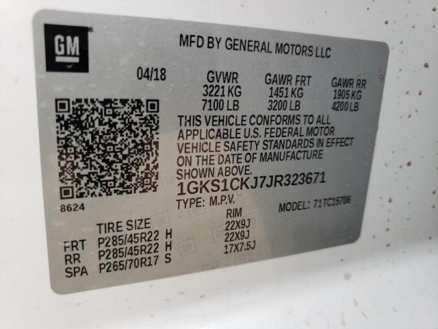 1GKS1CKJ7JR323671 GMC YUKON DENALI