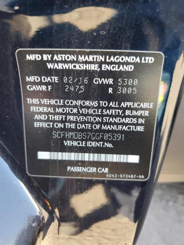 SCFHMDBS7GGF05391 Aston Martin RAPIDE S