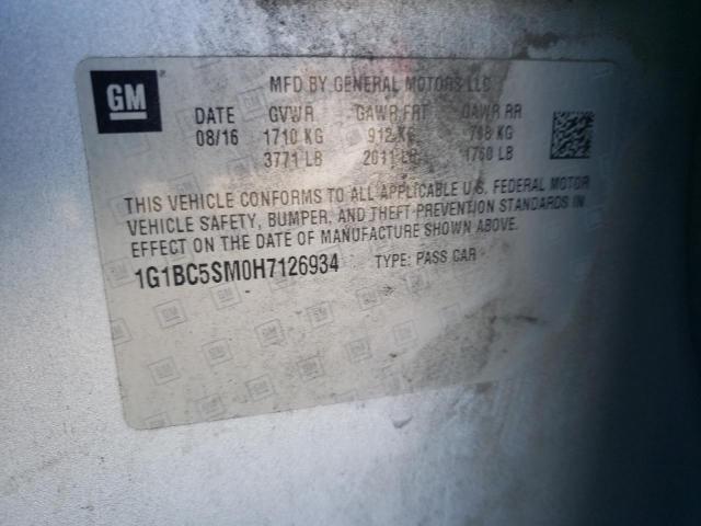 1G1BC5SM0H7126934 Chevrolet CRUZE LS