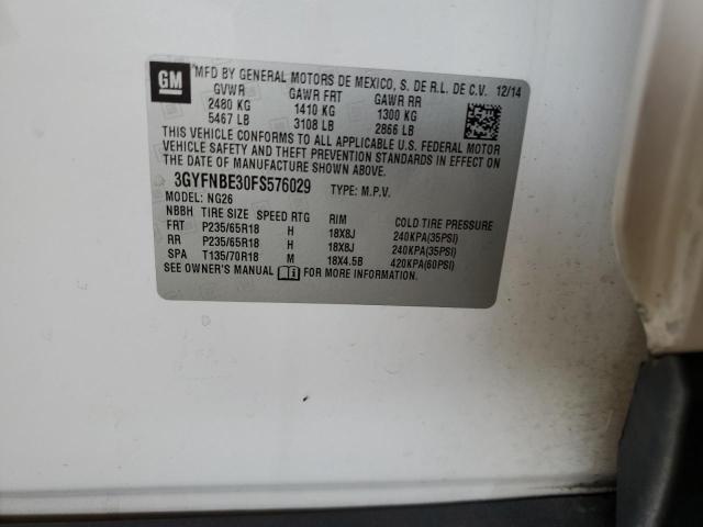3GYFNBE30FS576029 Cadillac Srx Luxury Collection