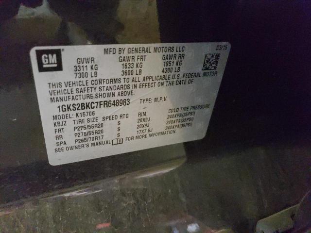 1GKS2BKC7FR648983 GMC YUKON SLT