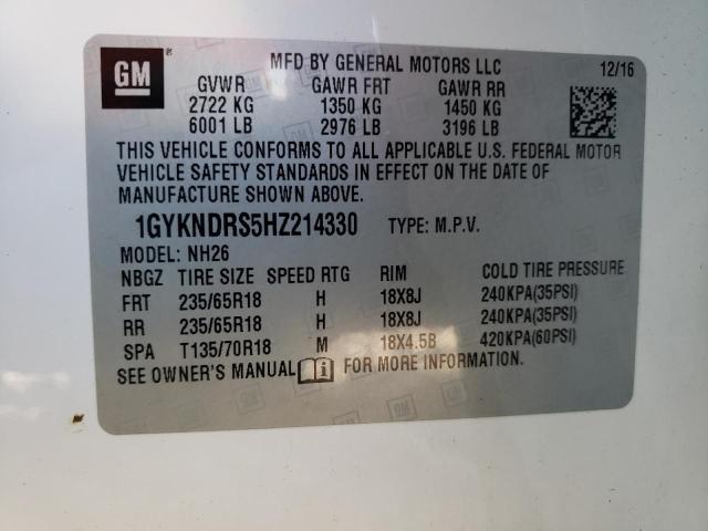 1GYKNDRS5HZ214330 Cadillac XT5 LUXURY