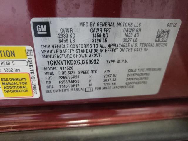 1GKKVTKDXGJ290932 GMC Acadia Denali