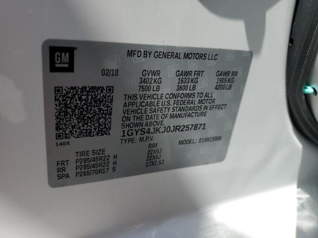 1GYS4JKJ0JR257871 Cadillac Escalade Esv Premium Luxury