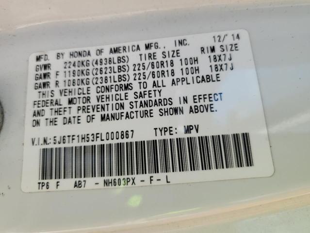 5J6TF1H53FL000867 Honda Crosstour Exl