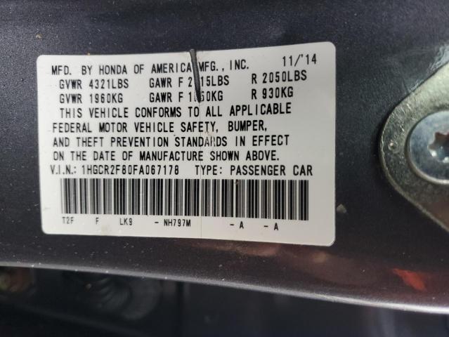 1HGCR2F80FA067178 Honda ACCORD EXL