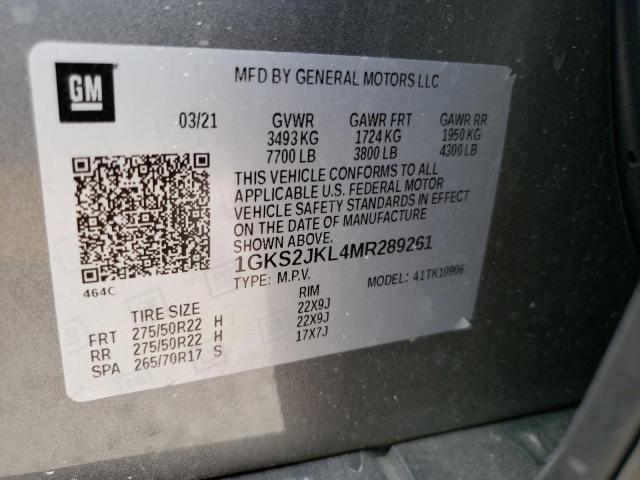 1GKS2JKL4MR289261 GMC YUKON XL DENALI
