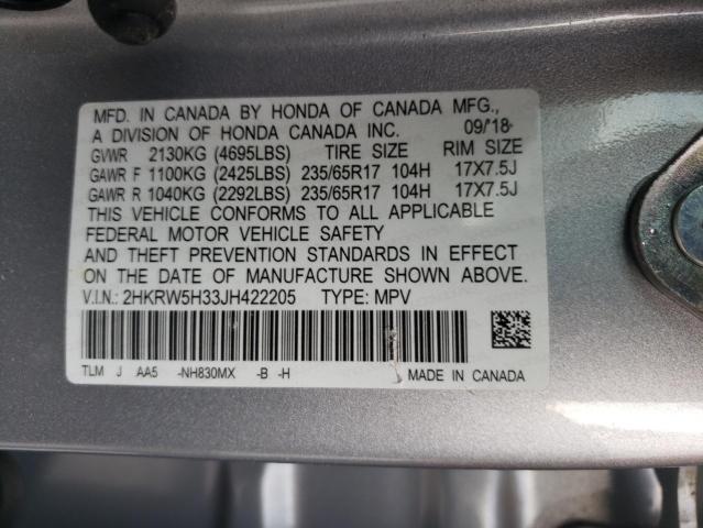 2HKRW5H33JH422205 Honda CR-V LX