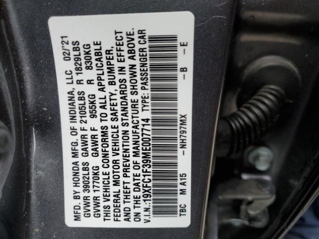 19XFC1F39ME007714 Honda CIVIC EX