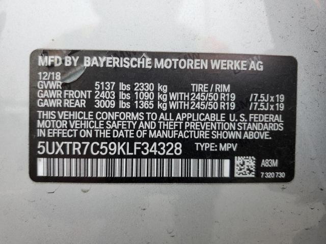 5UXTR7C59KLF34328 BMW X3 Sdrive30i