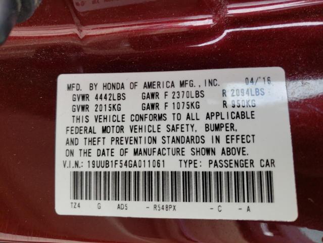 19UUB1F54GA011061 Acura TLX TECH