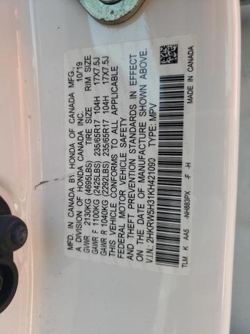 2HKRW5H31KH421099 Honda CR-V LX