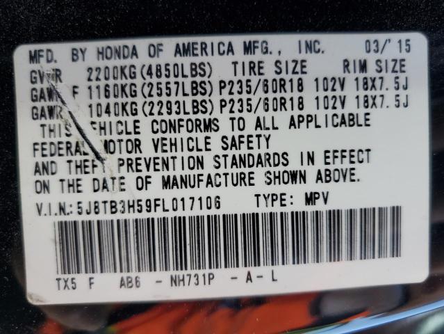 5J8TB3H59FL017106 Acura Rdx Technology