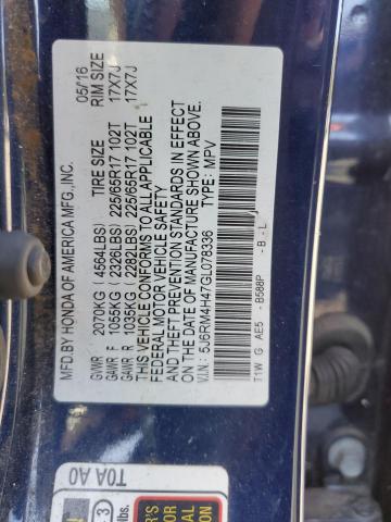 5J6RM4H47GL078336 Honda CR-V SE