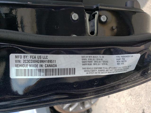 2C3CDXHG9NH189511 Dodge CHARGER GT