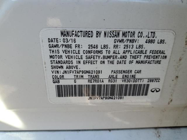 JN1FV7AP9GM421091 Infiniti Q50 Red Sport 400