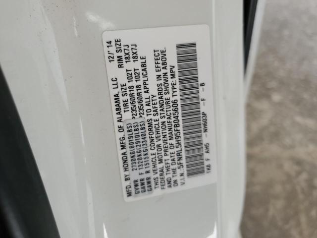 5FNRL5H95FB045606 Honda Odyssey Touring