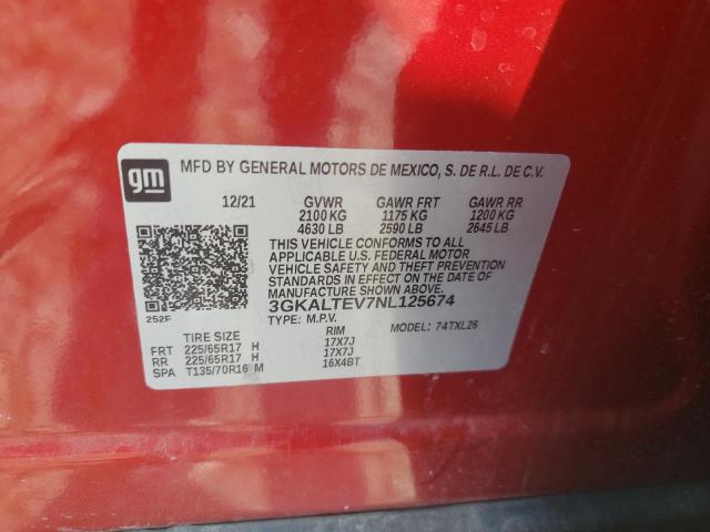 3GKALTEV7NL125674 GMC Terrain Sle