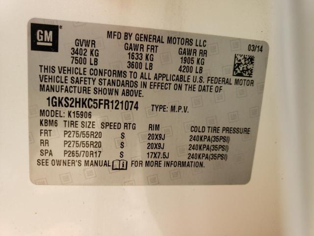 1GKS2HKC5FR121074 GMC Yukon Xl K1500 Slt