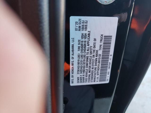 5FPYK3F81LB015132 Honda Ridgeline Black Edition