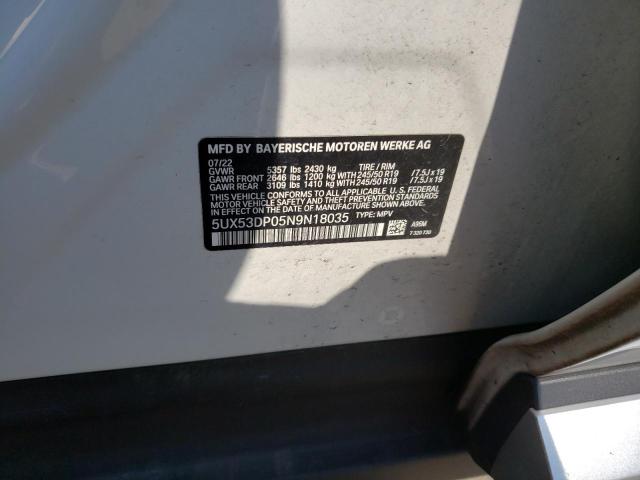 5UX53DP05N9N18035 BMW X3 Xdrive30i