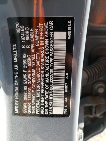 SHHFK7H63LU222736 Honda CIVIC EX