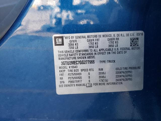 3GTU2MEC7GG277966 GMC Sierra K1500 Sle