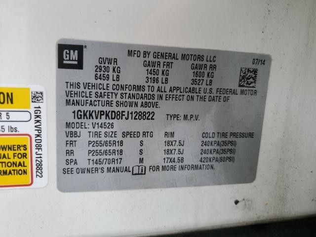 1GKKVPKD8FJ128822 GMC ACADIA SLE