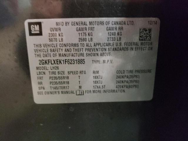 2GKFLXEK1F6231885 GMC Terrain Slt