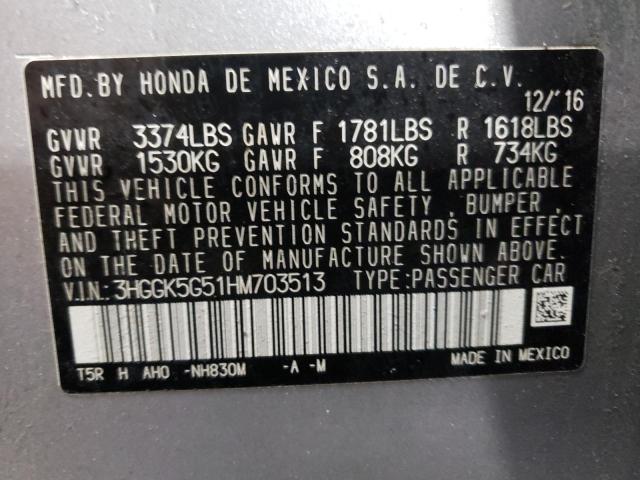 3HGGK5G51HM703513 Honda FIT LX