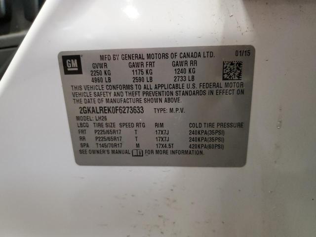 2GKALREK0F6273633 GMC Terrain Sle