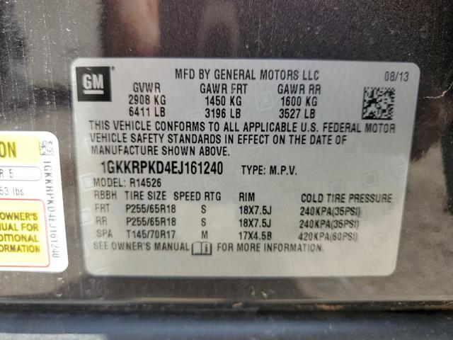 1GKKRPKD4EJ161240 GMC ACADIA SLE