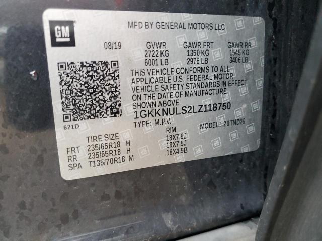 1GKKNULS2LZ118750 GMC ACADIA SLT