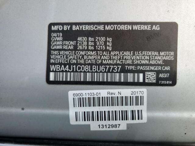 WBA4J1C08LBU67737 BMW 430i Gran Coupe