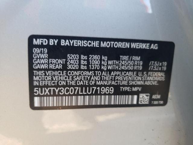5UXTY3C07LLU71969 BMW X3 Sdrive30i