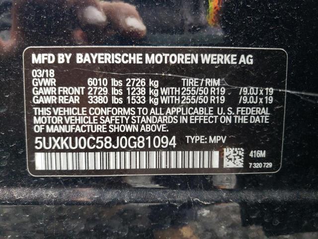 5UXKU0C58J0G81094 BMW X6 Sdrive35i