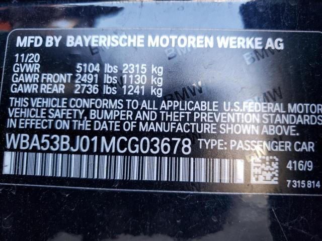 WBA53BJ01MCG03678 BMW 540 I