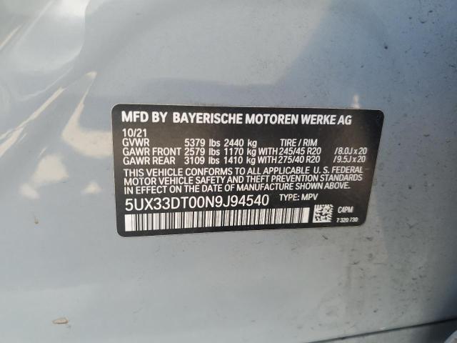 5UX33DT00N9J94540 BMW X4 Xdrive30i