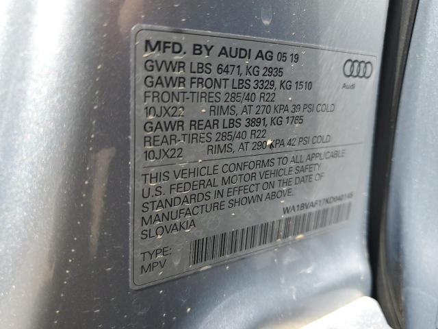 WA1BVAF17KD040145 Audi Q8 Premium Plus